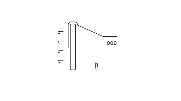 黒い線白い背景に隔離されたメガホンのアイコン スピーカーサイン 4Kビデオモーショングラフィックアニメーション — ストック動画
