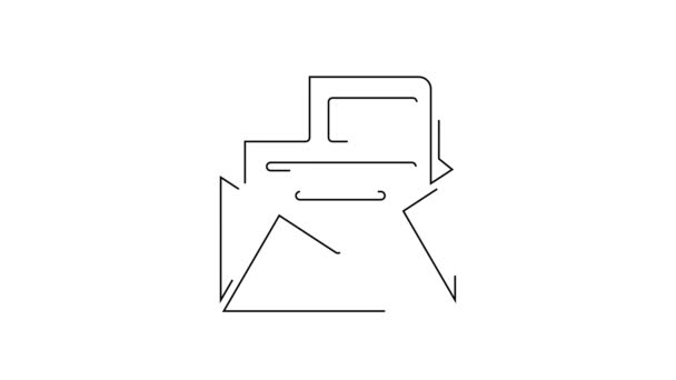 Zwarte Lijn Mail Mail Icoon Geïsoleerd Witte Achtergrond Envelop Symbool — Stockvideo