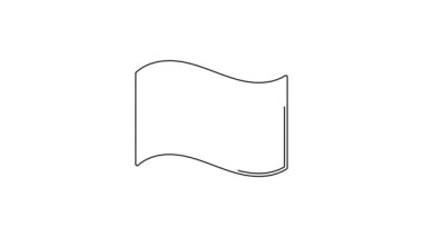 Beyaz arka planda siyah çizgi Fransa simgesi izole edildi. 4K Video hareketli grafik canlandırması.