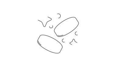 Siyah çizgi altın para para ikonu beyaz arka planda izole. Bankacılık işareti. Para sembolü. 4K Video hareketli grafik canlandırması.