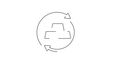 Siyah çizgi altın döviz ikonu beyaz arka planda izole. Para değiştirici. 4K Video hareketli grafik canlandırması.