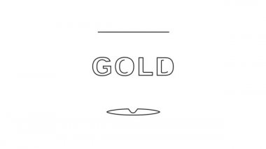 Siyah çizgi altın çubuk simgesi beyaz arkaplanda izole edildi. Bankacılık işi konsepti. 4K Video hareketli grafik canlandırması.