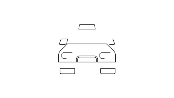 黑线出租车图标隔离在白色背景 4K视频运动图形动画 — 图库视频影像
