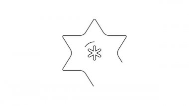 Düşen yıldız simgesi beyaz arkaplanda izole edildi. Göktaşı, göktaşı, kuyruklu yıldız, asteroid, yıldız ikonu. 4K Video hareketli grafik canlandırması.