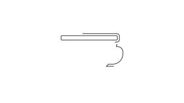 Beyaz arka planda izole edilmiş siyah çay ikonu. 4K Video hareketli grafik canlandırması.