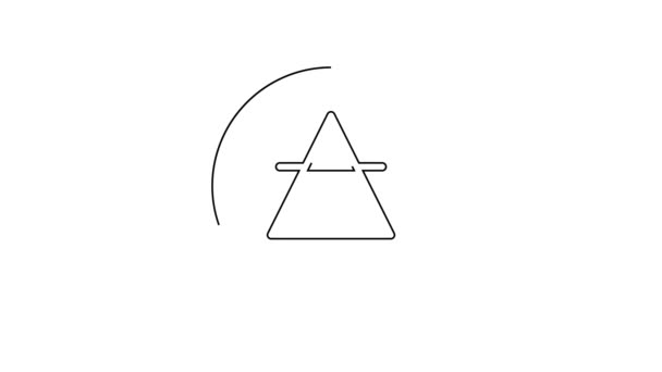 Zwarte Lijn Lucht Element Van Het Symbool Alchemie Pictogram Geïsoleerd — Stockvideo