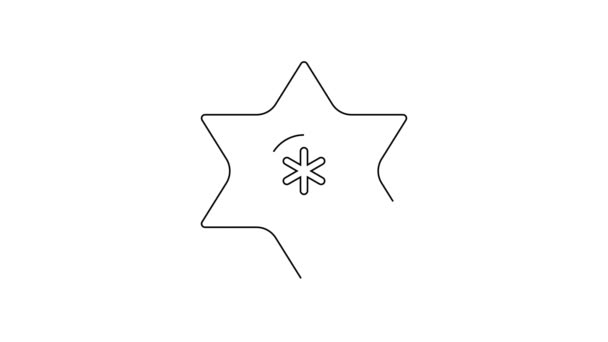 Schwarze Linie Falling Star Icon Isoliert Auf Weißem Hintergrund Meteoroid — Stockvideo
