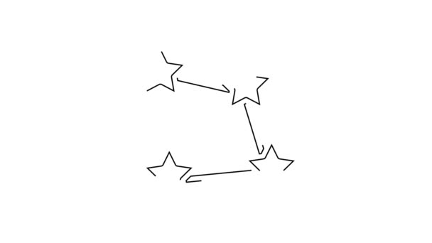 Línea Negra Constelación Estrellas Icono Del Zodíaco Aislado Sobre Fondo — Vídeo de stock