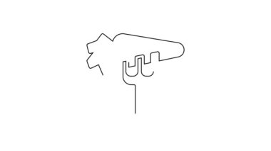 Siyah çizgi havuç simgesi beyaz arkaplanda izole edilmiş. 4K Video hareketli grafik canlandırması.