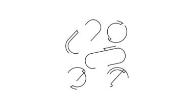 Siyah çizgi ilaç hapı ya da beyaz arkaplanda izole edilmiş tablet ikonu. Kapsül hapı ve uyuşturucu işareti. Eczane tasarımı. 4K Video hareketli grafik canlandırması.