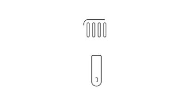 Siyah çizgi Spatula simgesi beyaz arkaplanda izole edildi. Mutfak spatula ikonu. Barbekü spatula işareti. Barbekü ve ızgara aleti. 4K Video hareketli grafik canlandırması.