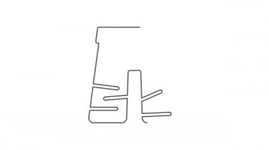 Siyah çizgi Geniş Pantolon simgesi beyaz arkaplanda izole edildi. Pantolon imzası. 4K Video hareketli grafik canlandırması.