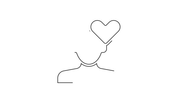 배경에서 아이콘을 사랑의 발렌틴 비디오 그래픽 애니메이션 — 비디오