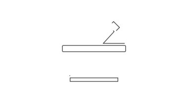 Siyah çizgi havan ve tokmak simgesi beyaz arkaplanda izole edildi. 4K Video hareketli grafik canlandırması.