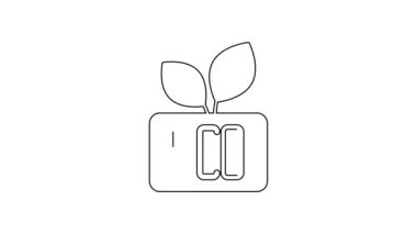 Beyaz arkaplanda siyah çizgi Leaf Eco sembolü izole edildi. Pankart, etiket, etiket, logo, çevre yeşili etiketi. 4K Video hareketli grafik canlandırması.