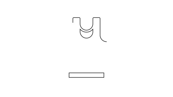 Black Line Undershirt Icon Isolated White Background Video Motion Graphic — Vídeos de Stock