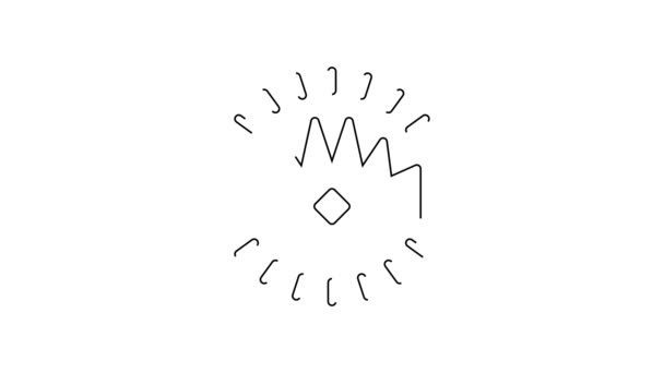黑线王冠图标孤立在白色背景 4K视频运动图形动画 — 图库视频影像