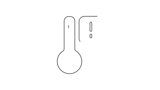 Zwarte Lijn Sauna Thermometer Icoon Geïsoleerd Witte Achtergrond Sauna Baduitrusting — Stockvideo