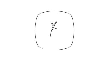 Beyaz arkaplanda siyah çizgi Leaf Eco sembolü izole edildi. Pankart, etiket, etiket, logo, çevre yeşili etiketi. 4K Video hareketli grafik canlandırması.