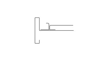 Siyah çizgi yatak simgesi beyaz arkaplanda izole edildi. 4K Video hareketli grafik canlandırması.