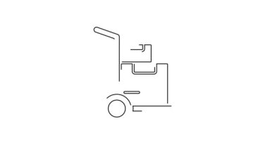 Siyah çizgili el arabası ve beyaz arka planda izole edilmiş kutular. Dolly sembolü. 4K Video hareketli grafik canlandırması.