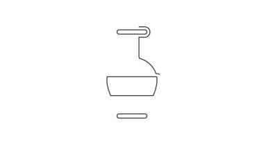 Siyah çizgi Kadim amfora simgesi beyaz arkaplanda izole edildi. 4K Video hareketli grafik canlandırması.