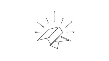 Siyah çizgi altın çubuk simgesi beyaz arkaplanda izole edildi. Bankacılık işi konsepti. 4K Video hareketli grafik canlandırması.