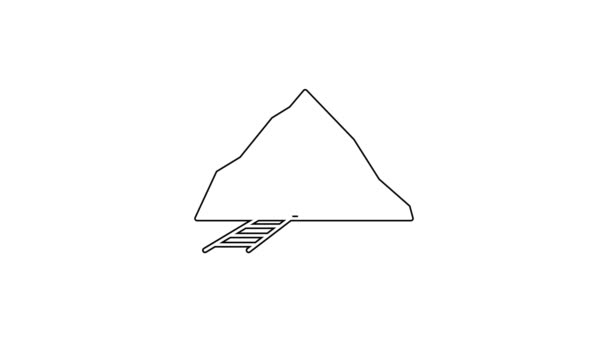 黑线金矿图标孤立在白色背景 4K视频运动图形动画 — 图库视频影像