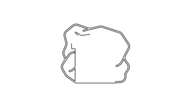 Siyah çizgi altın madeni simgesi beyaz arkaplanda izole edilmiş. 4K Video hareketli grafik canlandırması.