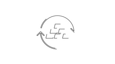 Siyah çizgi altın döviz ikonu beyaz arka planda izole. Para değiştirici. 4K Video hareketli grafik canlandırması.