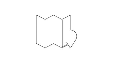 Siyah çizgi haritası beyaz arkaplanda izole edilmiş konum simgesi simgesi ile birlikte. 4K Video hareketli grafik canlandırması.