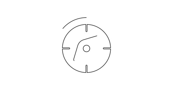 Czarna Linia Ikona Kompasu Izolowana Białym Tle Symbol Nawigacji Windrose — Wideo stockowe