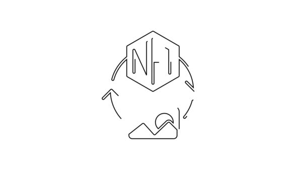 Ligne Noire Tvn Icône Art Cryptographique Numérique Isolé Sur Fond — Video