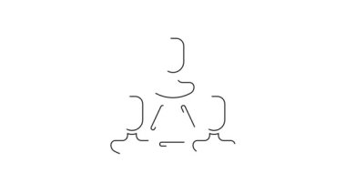 Siyah çizgi İş Hiyerarşisi organizogram grafiksel bilgi simgesi beyaz arkaplanda izole edildi. Kurumsal yapı grafik elementleri. 4K Video hareketli grafik canlandırması.