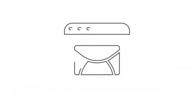 Beyaz arkaplanda siyah satır e- posta ve e- posta simgesi izole edildi. Zarf sembolü e-postası. E- posta kodu. 4K Video hareketli grafik canlandırması.