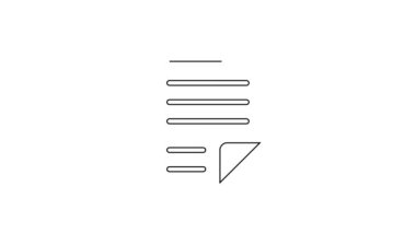 Beyaz arkaplanda siyah çizgi dosya simgesi izole edildi. Kontrol listesi simgesi. İş konsepti. 4K Video hareketli grafik canlandırması.