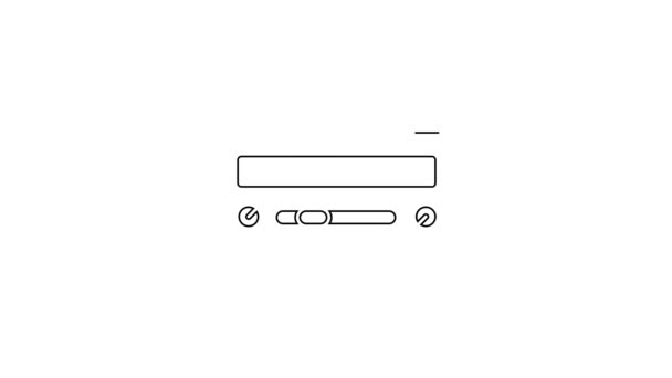 黑线汽车音频图标隔离在白色背景 Fm无线电车音频图标 4K视频运动图形动画 — 图库视频影像