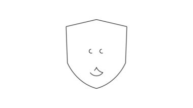 Siyah çizgi Hayvan Sağlık Sigortası ikonu beyaz arka planda izole edildi. Hayvan koruma konsepti. Köpek ya da kedi pençesi izi. 4K Video hareketli grafik canlandırması.