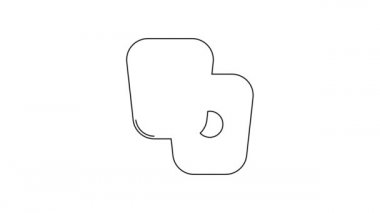 Siyah çizgi boks eğitim patileri simgesi beyaz arkaplanda izole edildi. 4K Video hareketli grafik canlandırması.