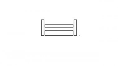 Siyah çizgi boks yüzüğü simgesi beyaz arkaplanda izole edildi. 4K Video hareketli grafik canlandırması.