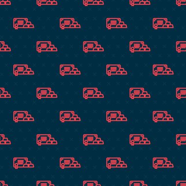 Siyah zemin üzerinde sertifika simgesi olan kırmızı çizgi altın çubukları izole edilmiş. Bankacılık işi konsepti. Vektör.