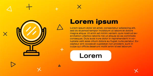 Line Make Spiegel Symbol Isoliert Auf Gelbem Hintergrund Buntes Rahmenkonzept — Stockvektor