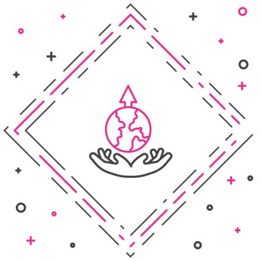 Çizgi Dünyası genişleme simgesi beyaz arkaplanda izole edildi. Renkli taslak konsepti. Vektör.