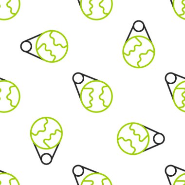 Dünya çizgisi ikonu beyaz arka planda izole edilmiş kusursuz desen. Dünya ya da Dünya işareti. Küresel internet sembolü. Geometrik şekiller. Vektör.