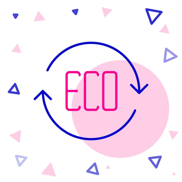 Line Leaf Eco Symbool Pictogram Geïsoleerd Witte Achtergrond Banner Label — Stockvector