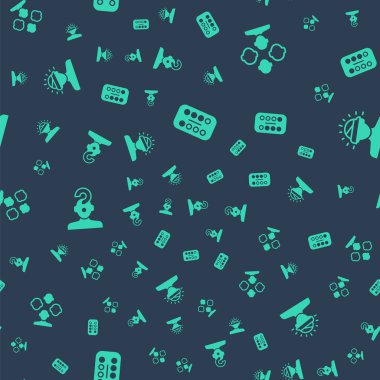 Sakinleştirici hapları, şizofreni insanını soru işareti ve beyin sarsıntısı ile kusursuz şablona ayarla. Vektör.