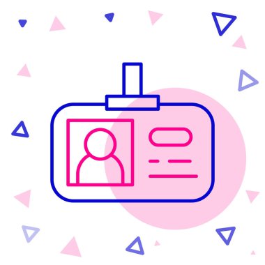 Beyaz arkaplanda çizgi tanımlama simgesi izole edildi. Sunum için, şirketin kimliği için, reklam için kullanılabilir. Renkli taslak konsepti. Vektör.