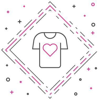 Line Giyim Bağış simgesi beyaz arkaplanda izole edildi. Renkli taslak konsepti. Vektör.