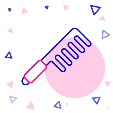 Beyaz arkaplanda çizgi saç fırçası simgesi izole edildi. Taraklı saç işareti. Berber sembolü. Renkli taslak konsepti. Vektör.