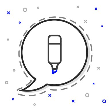 Satır İşaretleyici kalem simgesi beyaz arkaplanda izole edildi. Renkli taslak konsepti. Vektör İllüstrasyonu.